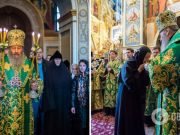 В Киево-Печерской лавре тысячи прихожан УПЦ МП без масок помолились за прекращение пандемии. Фото