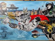 Кот разбил машину и в качестве компенсации — стал героем картины