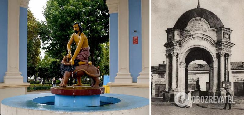 В сети показали, как выглядел старейший фонтан Киева ''Самсон'' до и после уничтожения в 1934 году. Уникальные фото